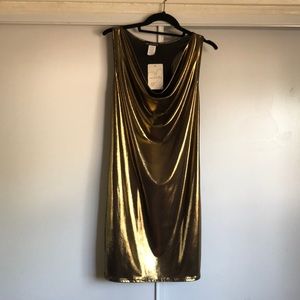 Gold metallic club dress